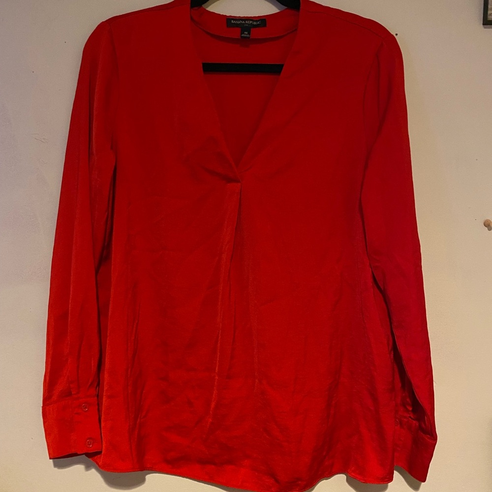 Red Satin Blouse